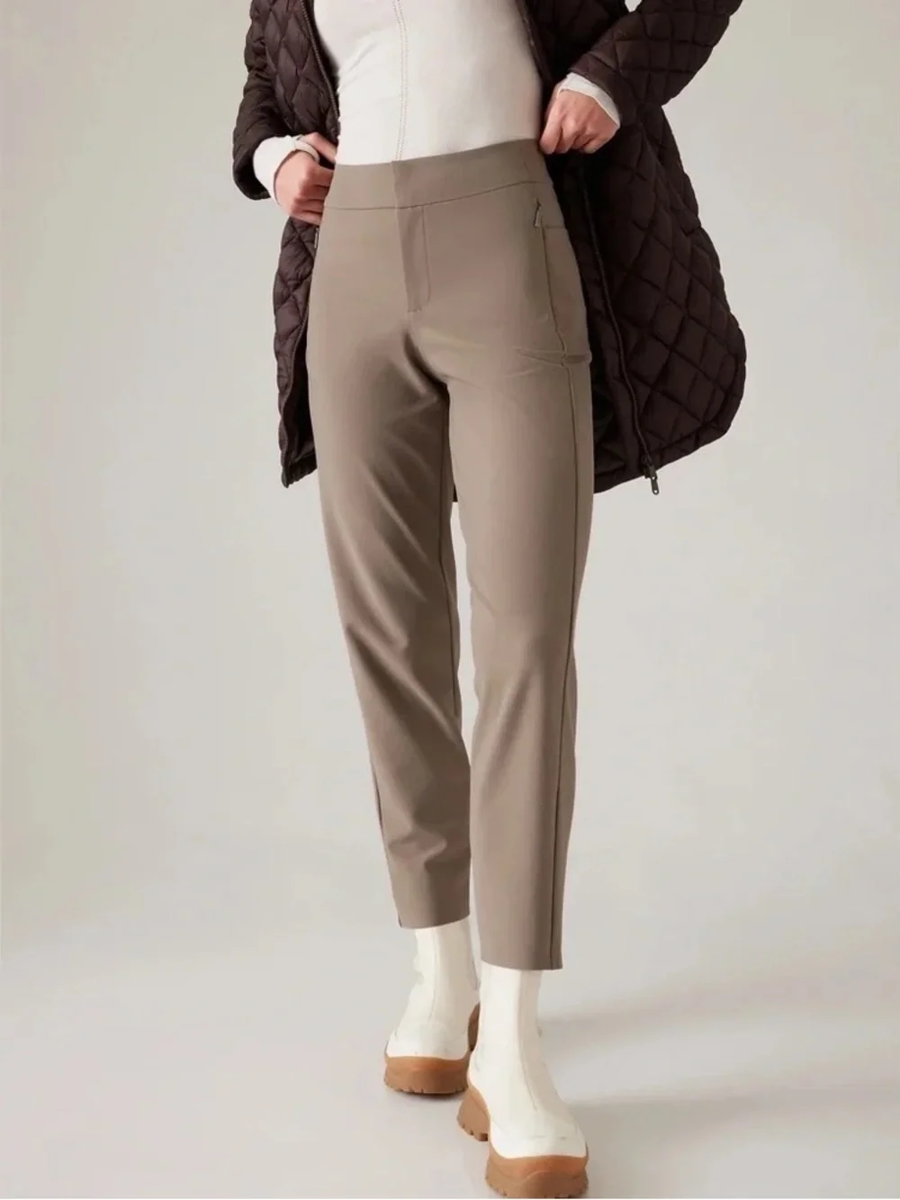 Athleta Womens Stellar Trouser - Deep Green Performance Chinos